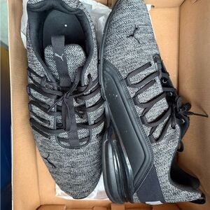 Puma Charcoal and Black Athletic Shoes